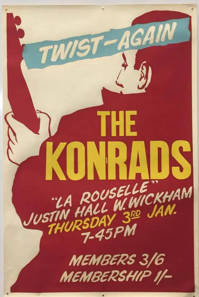 Poster for the Konrads at Justin Hall, West Wickham, 3 January 1963