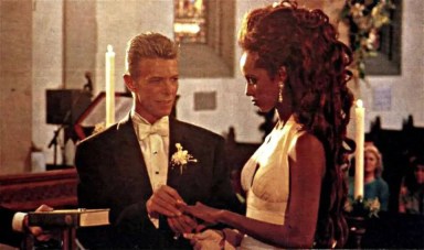David Bowie and Iman at their wedding celebration, Florence, Italy, 6 June 1992