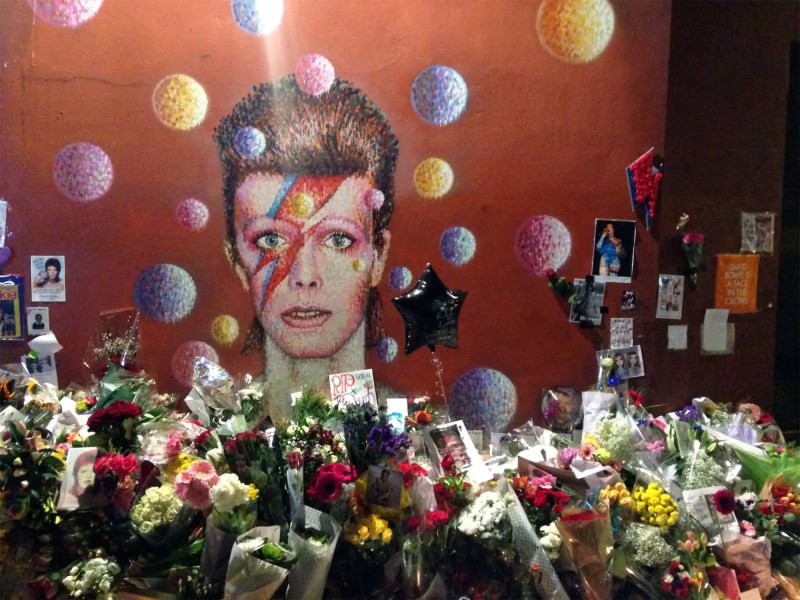 Memorial to David Bowie in Brixton, London, 2016