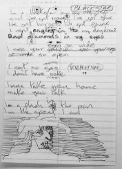 David Bowie’s handwritten lyrics for Blackstar