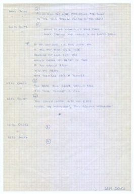 David Bowie’s handwritten lyrics for Let's Dance