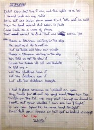 David Bowie’s handwritten lyrics for ‘Starman’